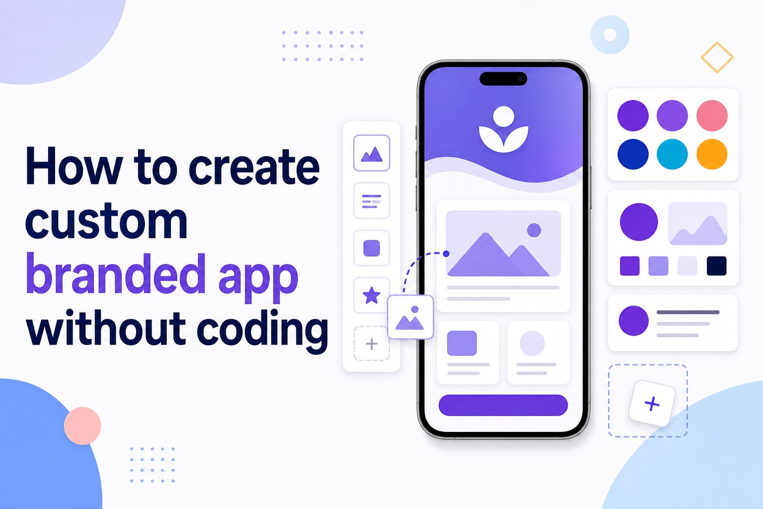 Person customizing a branded mobile app interface without writing code