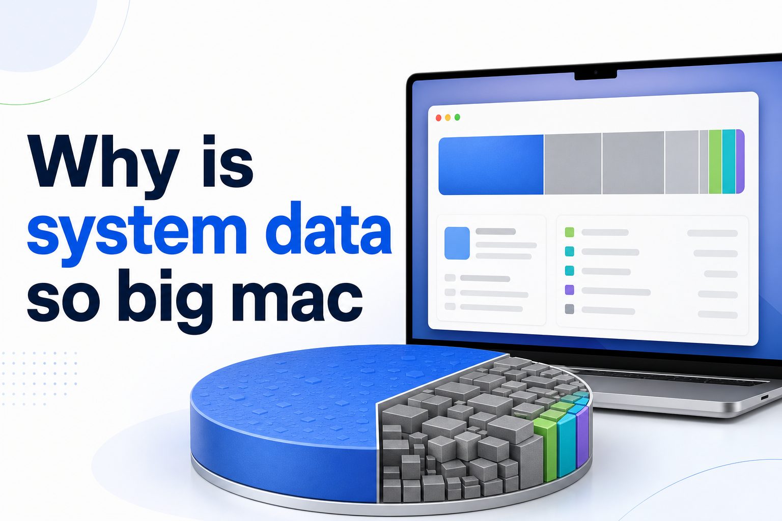 A Mac storage screen showing system data taking up a large amount of space